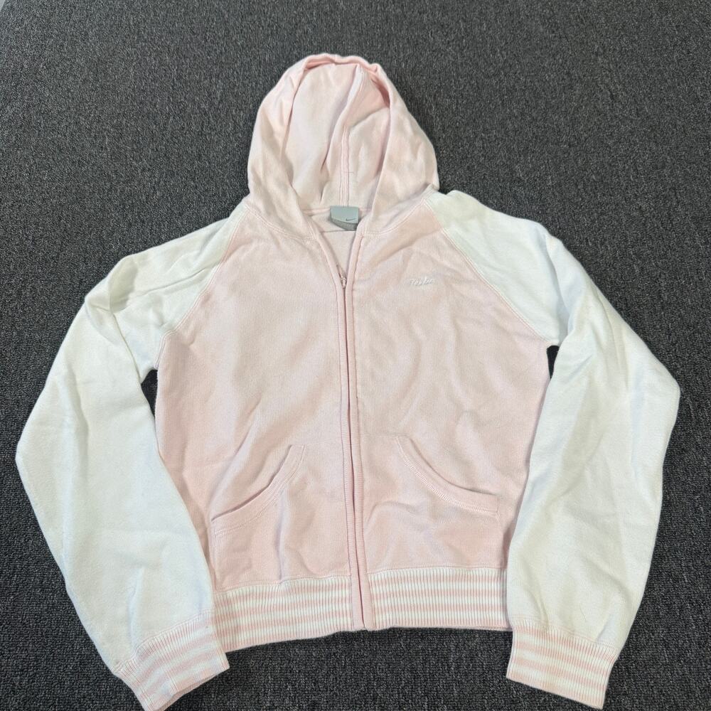 Vintage Y2k Baby Pink Nike Embroidered Sweater Full Zip Jacket Women's Xs